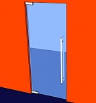 Стеклянная распашная (маятниковая) дверь