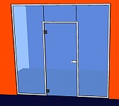 Стеклянная распашная дверь с дверной коробкой